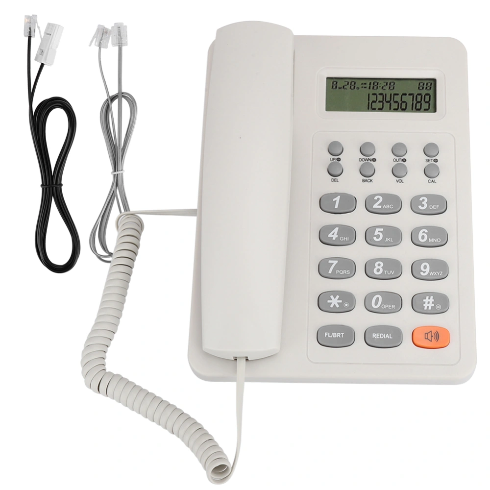 KX T8206 English Office Desktop Telephone DTMFFSK Dual System Landline with LCD Display(White )