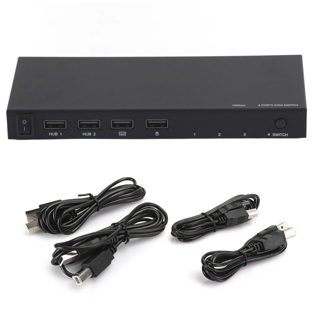 KVM401 HDMI Switcher Aluminium Alloy Computer Host 4 In 1 Out Mouse Keyboard USB SharerKVM401