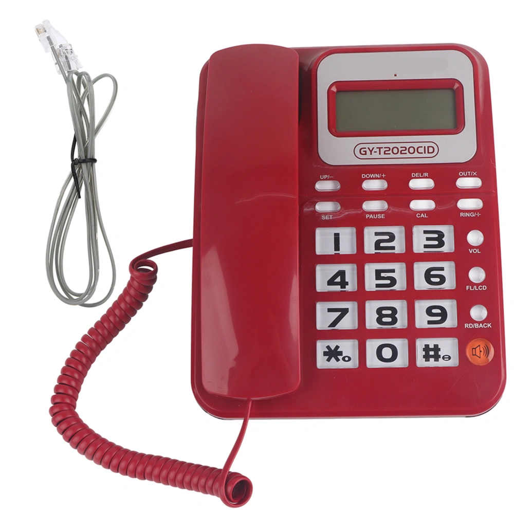 ABS GY T2020CID Wired Telephone with Speaker Caller ID Display Calculater(Red )