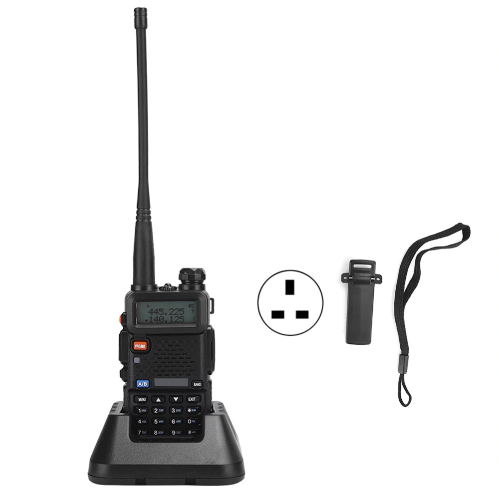 BF UV5R 8W Car Walkie Talkie Dual Band Two Way Radio with Built In Battery (100-240V)(UK )