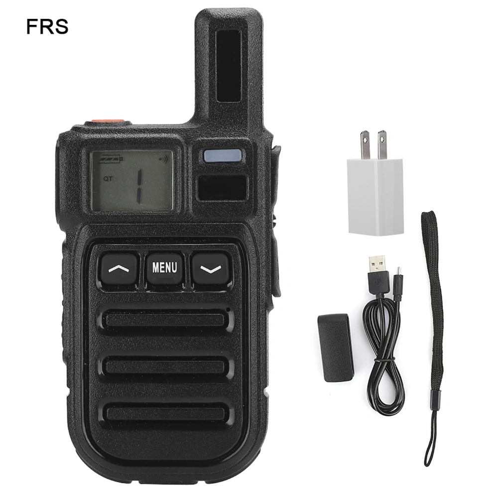 3W Mini Handheld Walkie Talkie Hand Tuning CT/DC Vibration Two Way Radio (US 100‑240V) FRS