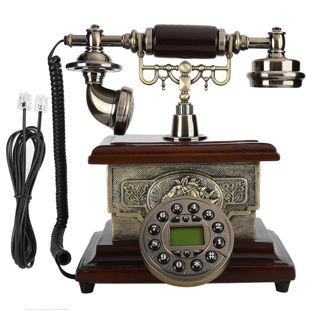 Vintage Antique Retro Caller ID Handset Desk Telephone Rotating Dial Landline for Home Office Hotel