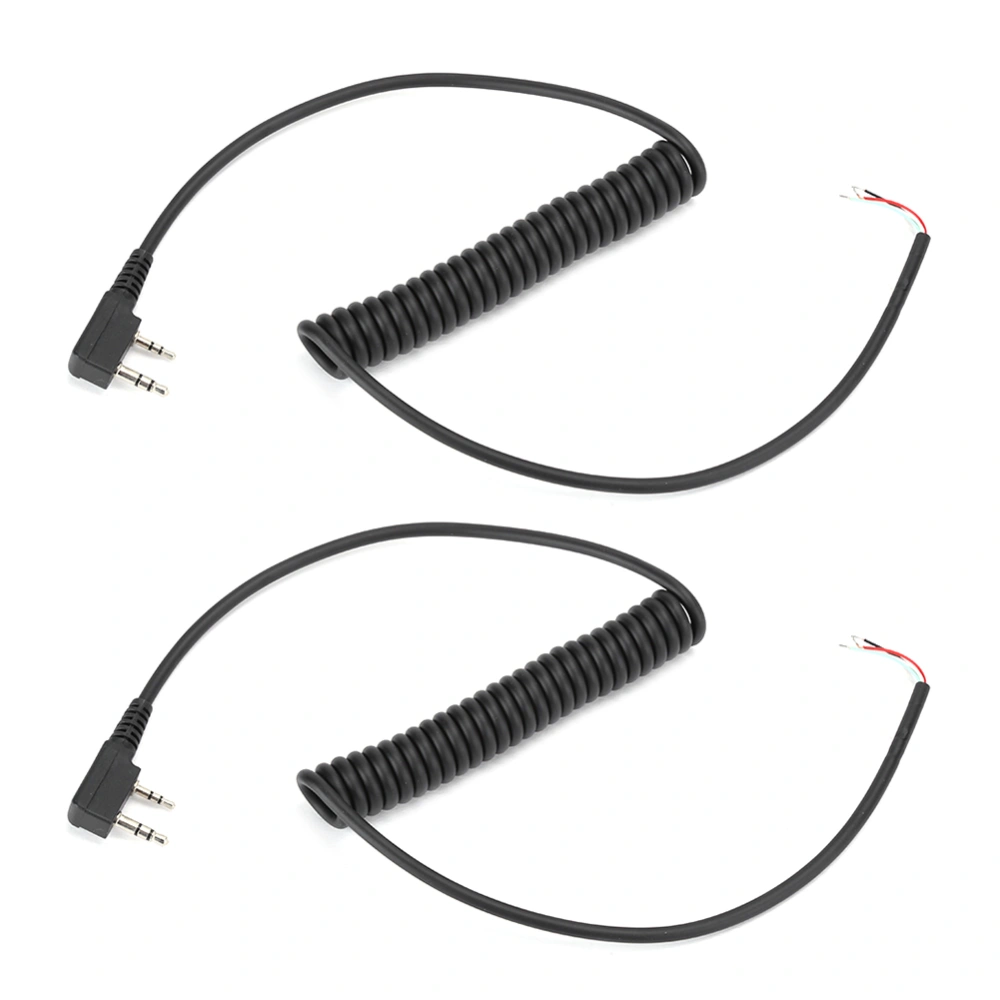 2PCS 2 Pins 4 Wires Speaker Mic Cable Line Supplies for Baofeng UV5R for Kenwood TK370