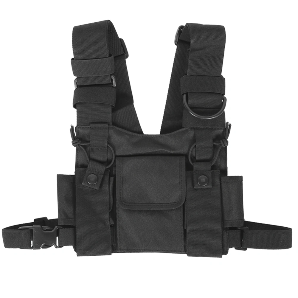 Walkie Talkie Chest Front Pack Pouch Tactics Outdoor Vest Rig Carry Bag Storage Bag