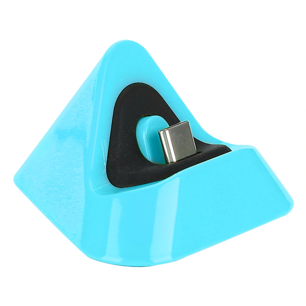 Portable Triangular Type C Charging Base Metal Bottom Charger for Switch / Lite Host(Blue Green )