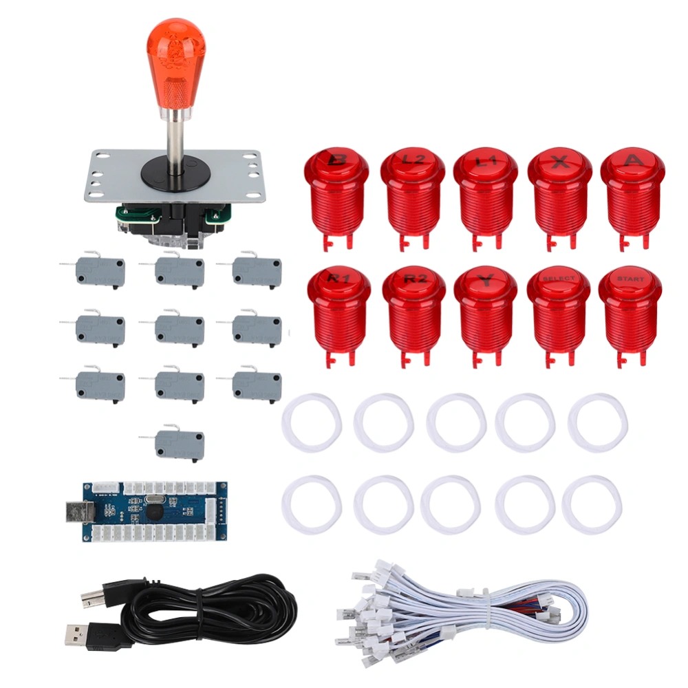 822B Single DIY Arcade Joystick Accessory Kit for Arcade / Fighting Home Game USB Set in American-Style(Red )