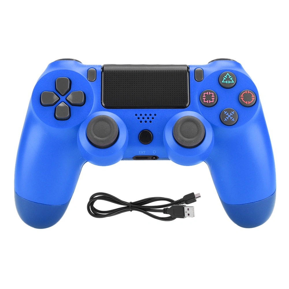 Plastic ABS V2 Program Intelligent Wireless Bluetooth Gamepad Game Controller with Headphone Hole for PS4Blue