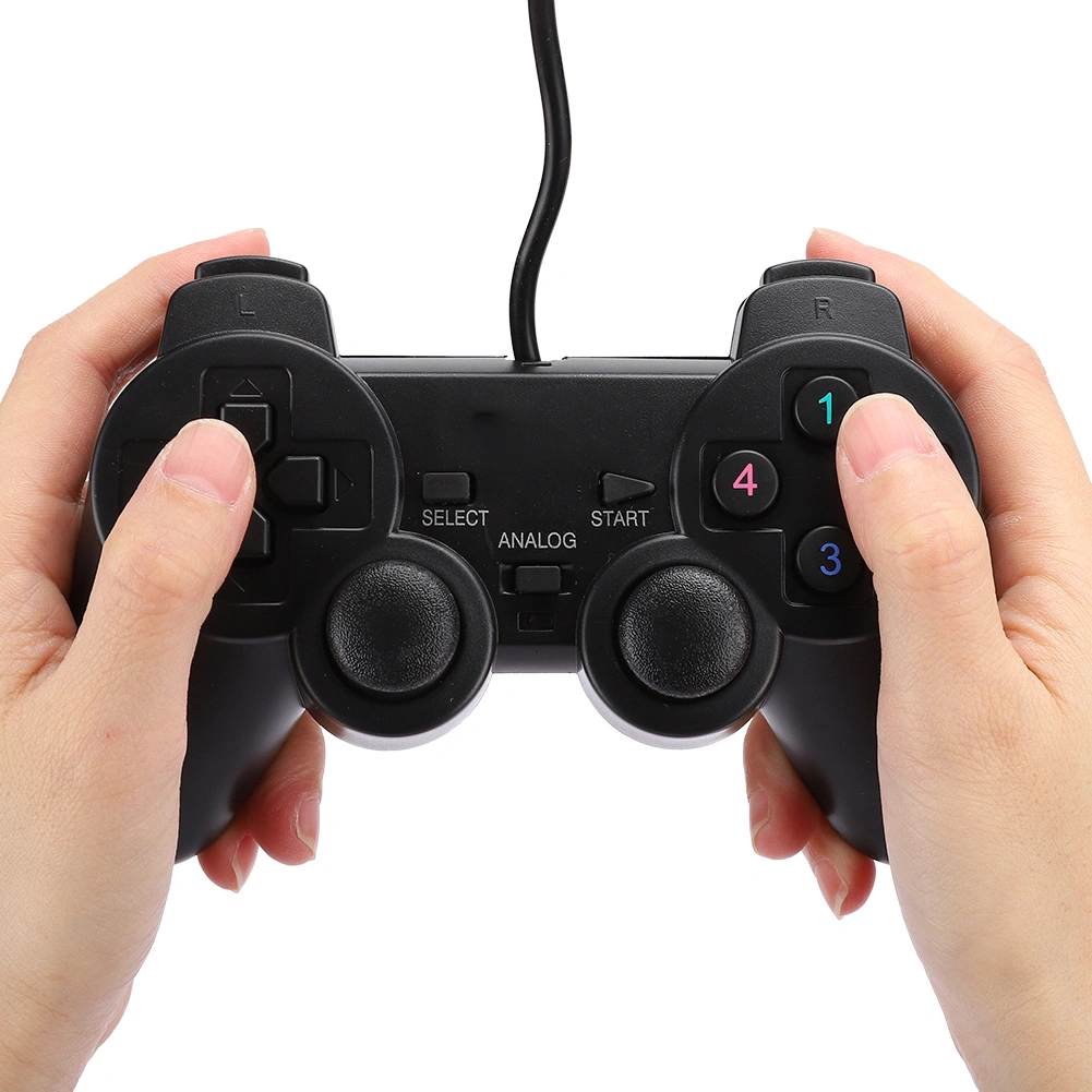 Handheld USB Wired Game Console Gaming Controller Gamepad Black for PC ComputerBlack