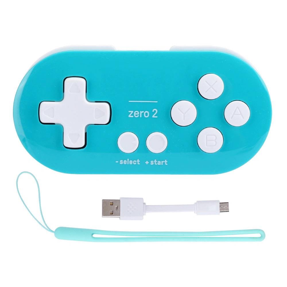 Wireless Controller Mini Small Bluetooth Portable Gamepad for Mobile Phone Computer(Blue Green )