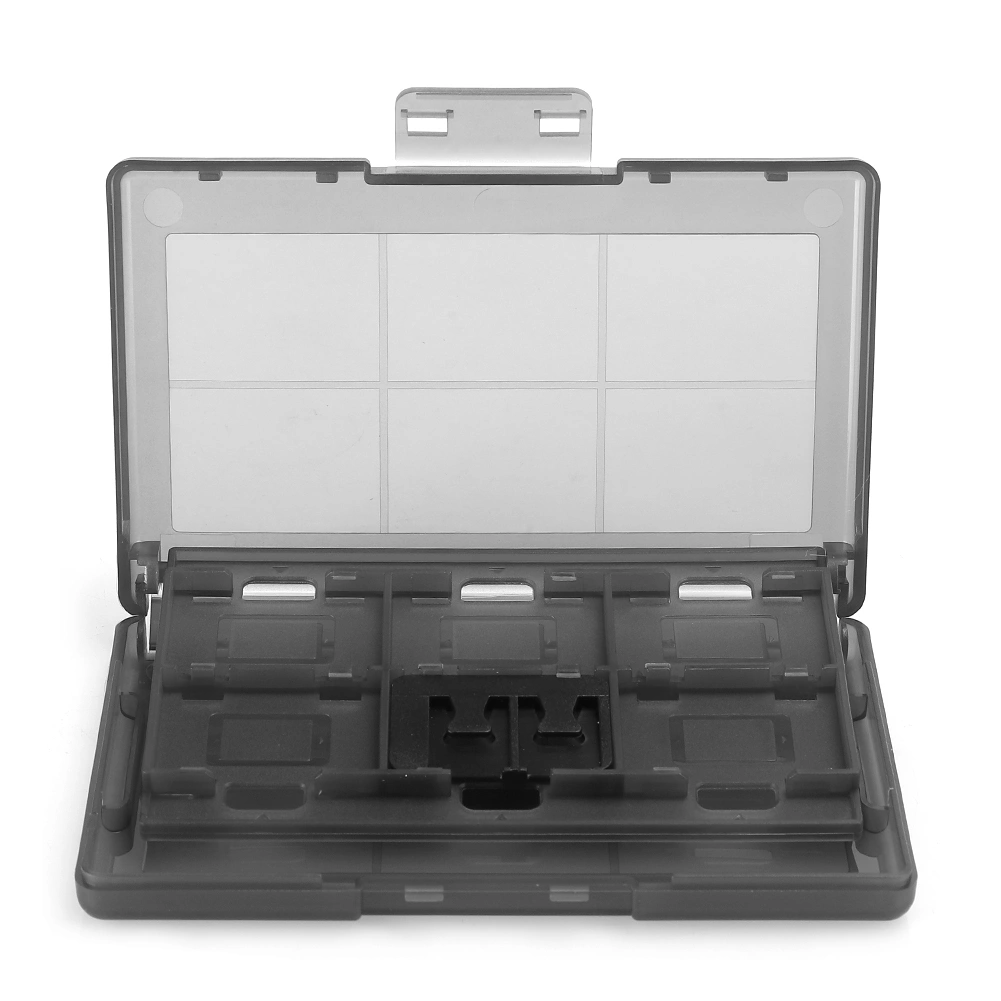 12‑In‑1 Game Card Case Anti‑Dust Protective Storage Box Hard Shell Fit for Nintendo Switch(Black )