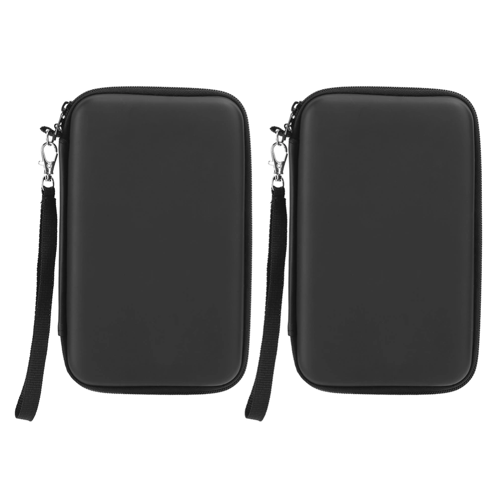 2Pcs Portable Storage Bag Carry Case EVA Protective Hard Bag for NDSILL/Nintendo 3DSXLBlack