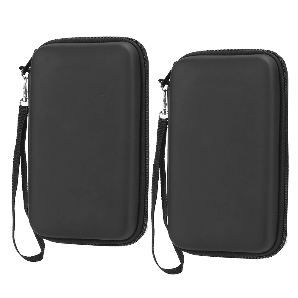 2Pcs Portable Storage Bag Carry Case EVA Protective Hard Bag for NDSILL/Nintendo 3DSXLBlack