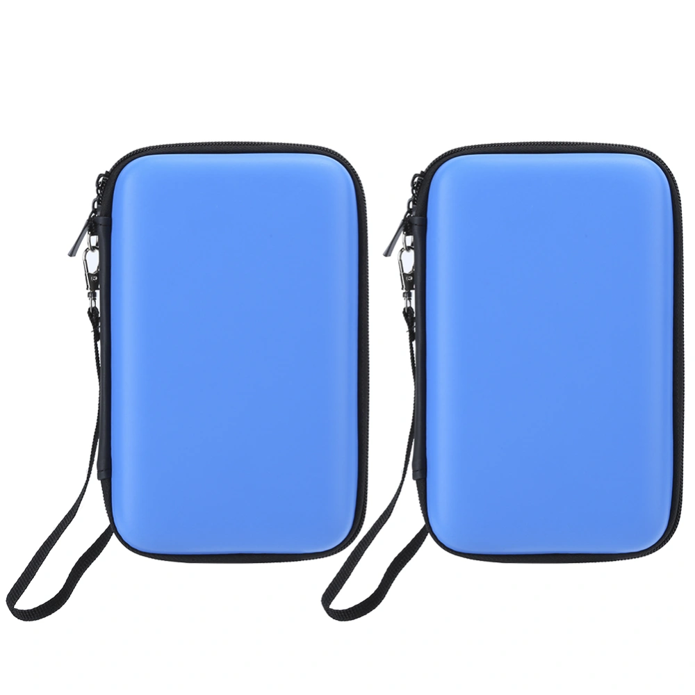 2Pcs EVA Protective Hard Package Portable Storage Bag for Nintendo 3ds XL Game Consoleblue