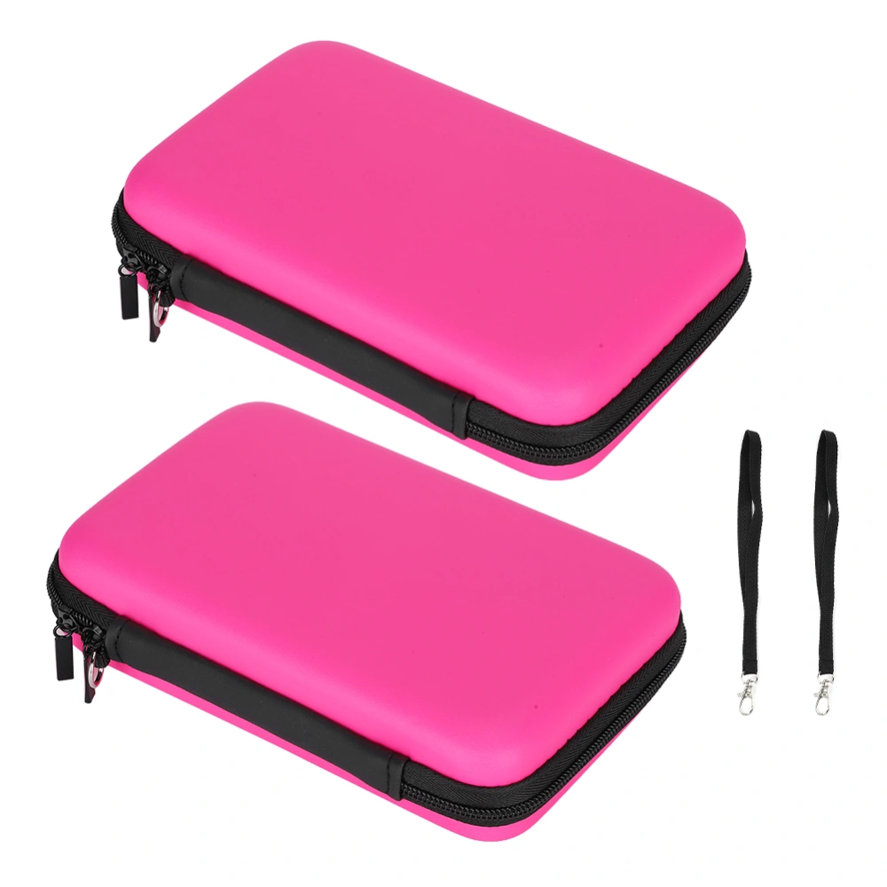 2Pcs Portable Storage Bag Carry Case EVA Protective Hard Bag for NDSILL/Nintendo 3DSXLPink