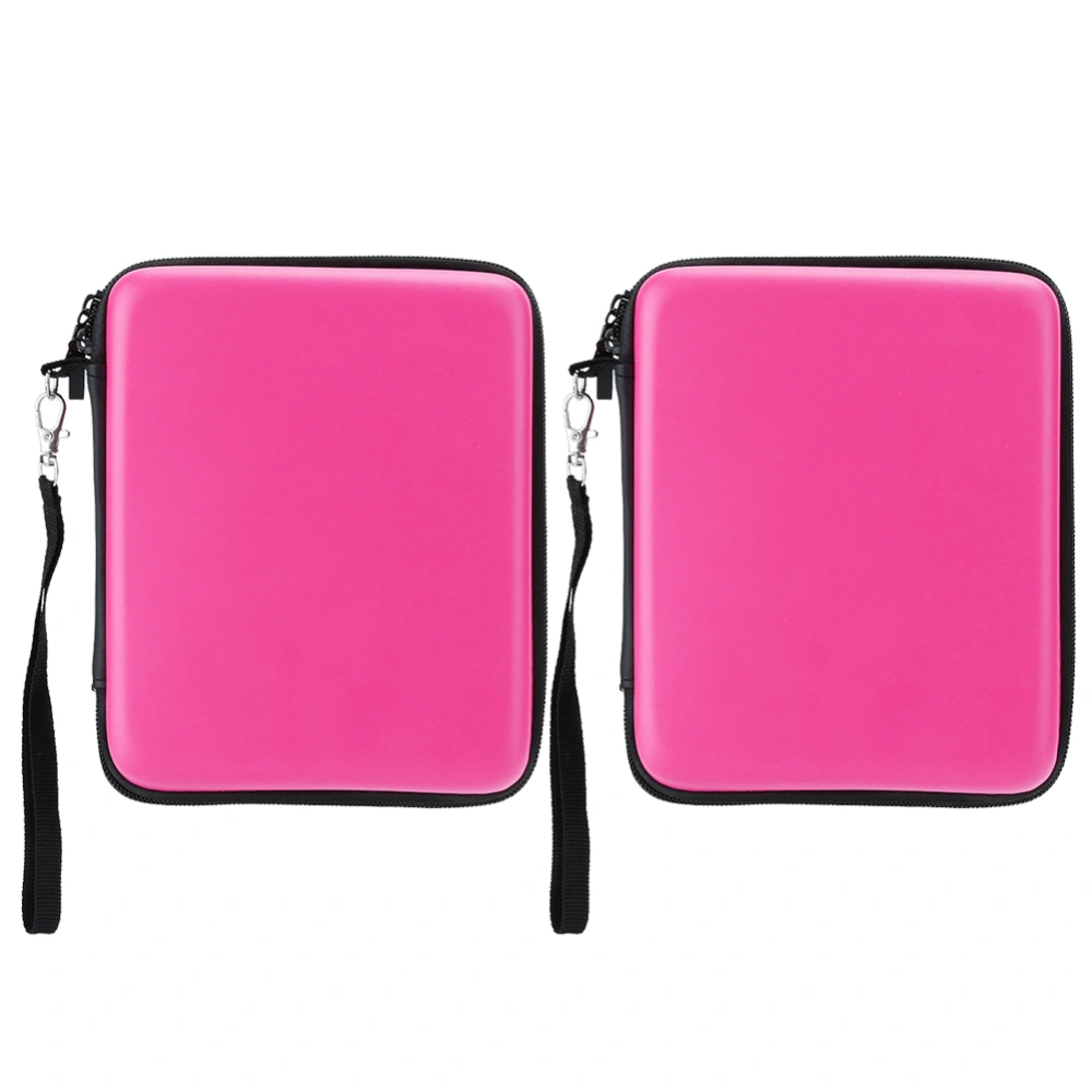 2Pcs EVA Hard Package Case Storage Portable Bag Protective Case with Lacing for 2DSPink