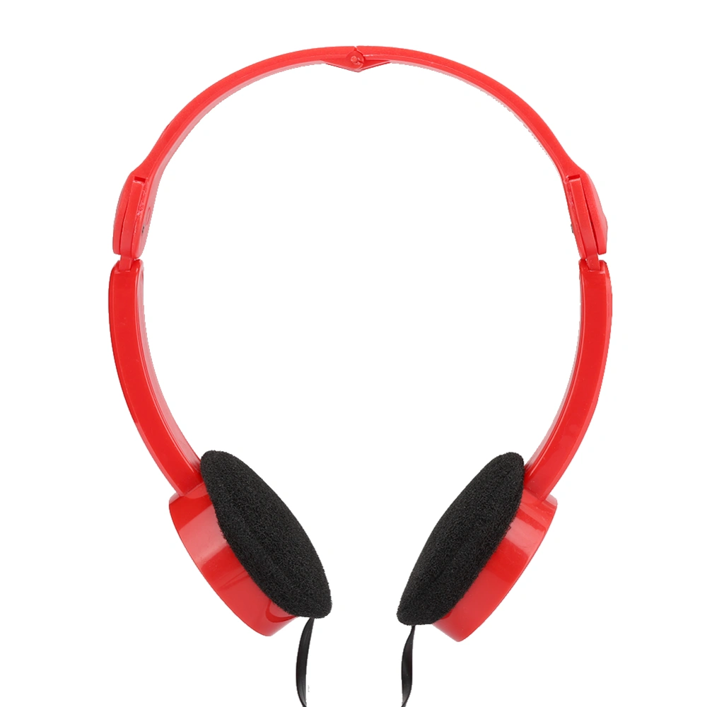 Foldable Wired Stereo Headset Children Headphone with Microphone for Smartphone TabletRed