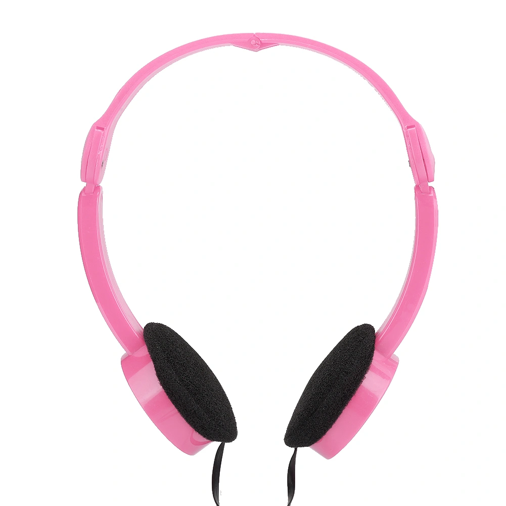 Foldable Wired Stereo Headset Children Headphone with Microphone for Smartphone TabletPink