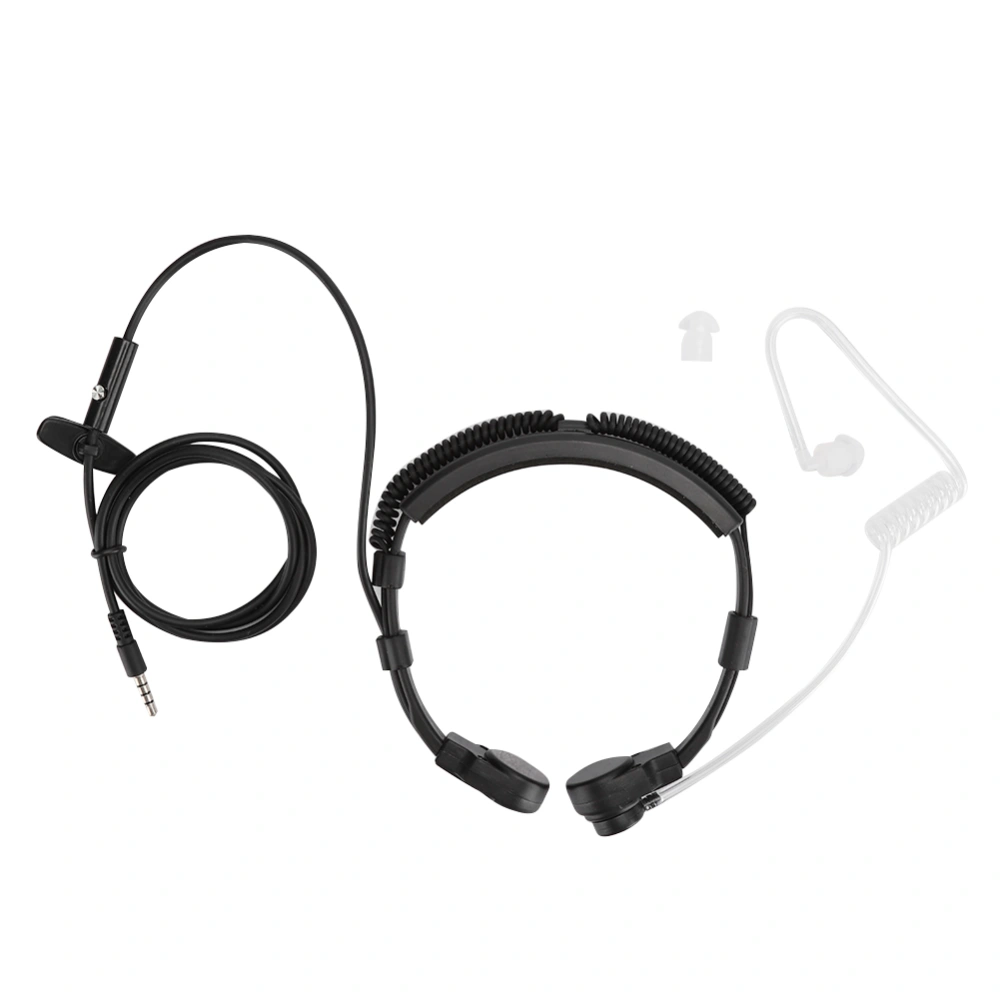 3.5mm Throat Mic Microphone Earphone PTT Adjustable Concealed Air Conduit for Smartphone