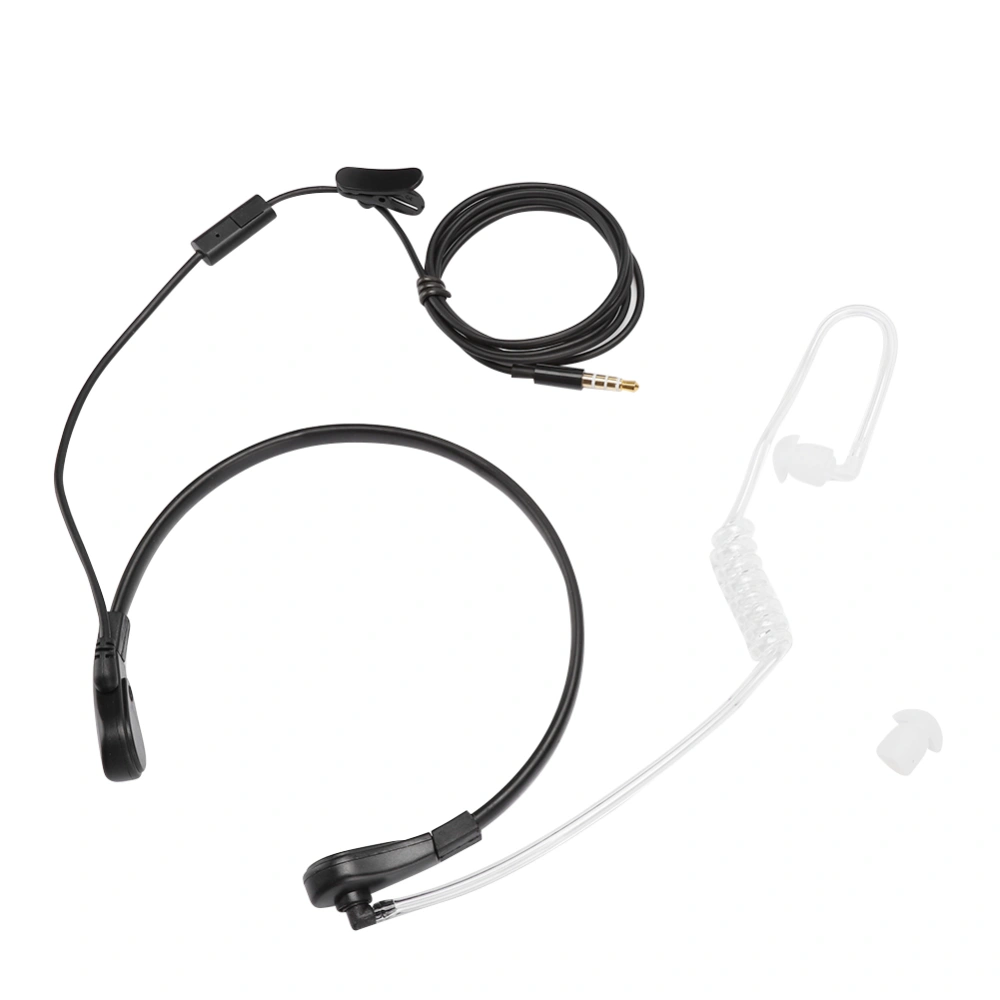 3.5mm Radiation Protection Throat Mic Microphone Earphone PTT Adjustable Concealed Air Conduit for Smartphone