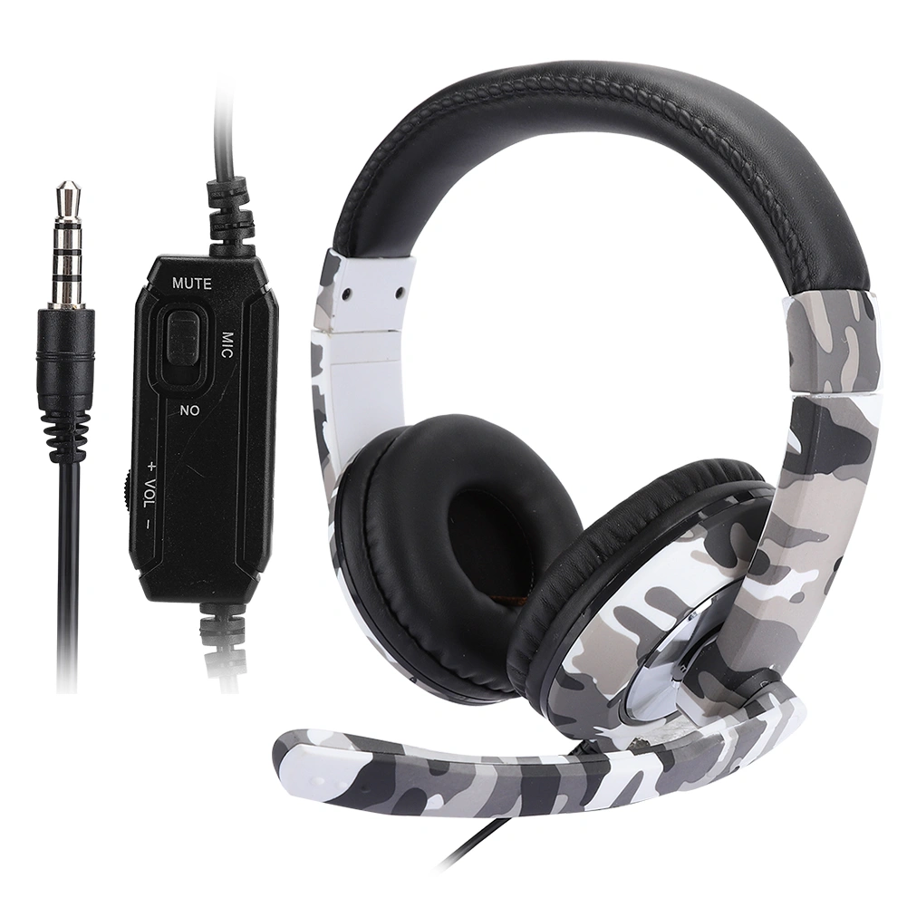 Head Mounted Phone Computer Gaming Headphone Headset for PS4 White Camouflage