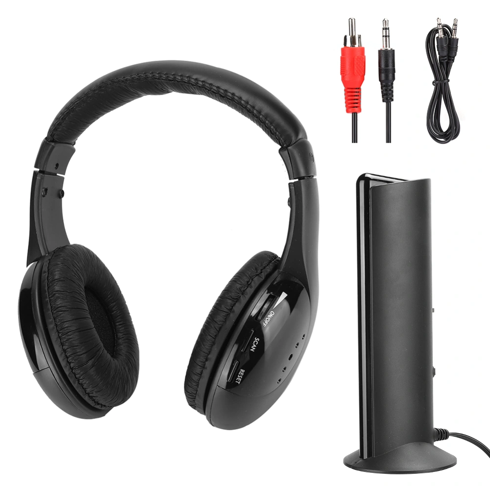 5 in 1 FM Wireless Headset Built‑in Microphone Earphone Headset with Charging Stand