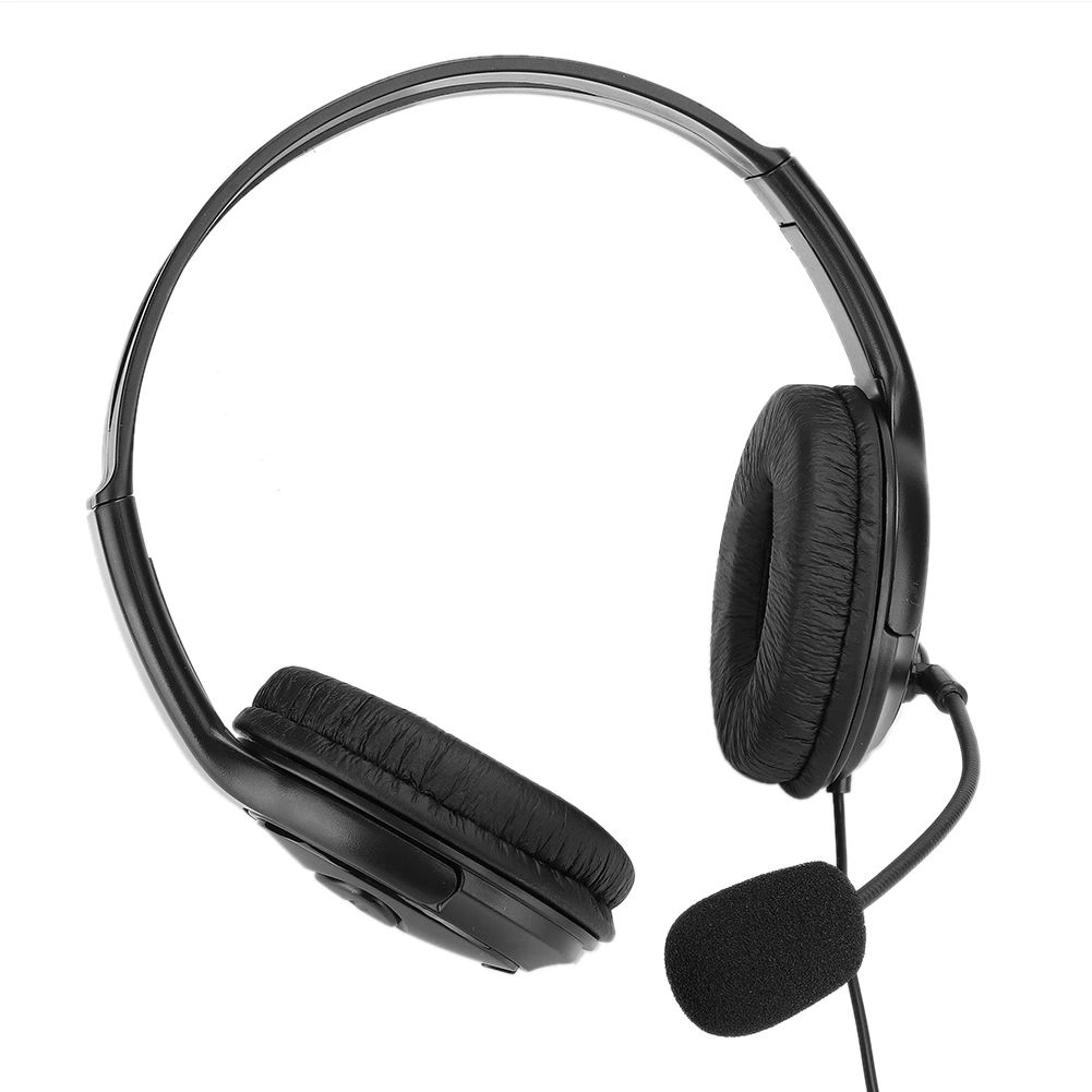 ABS Lightweight Computer Mobile Phone Gaming Headset Moving Coil 3.5mm Call Headphone for PS4Black with White Box Packaging