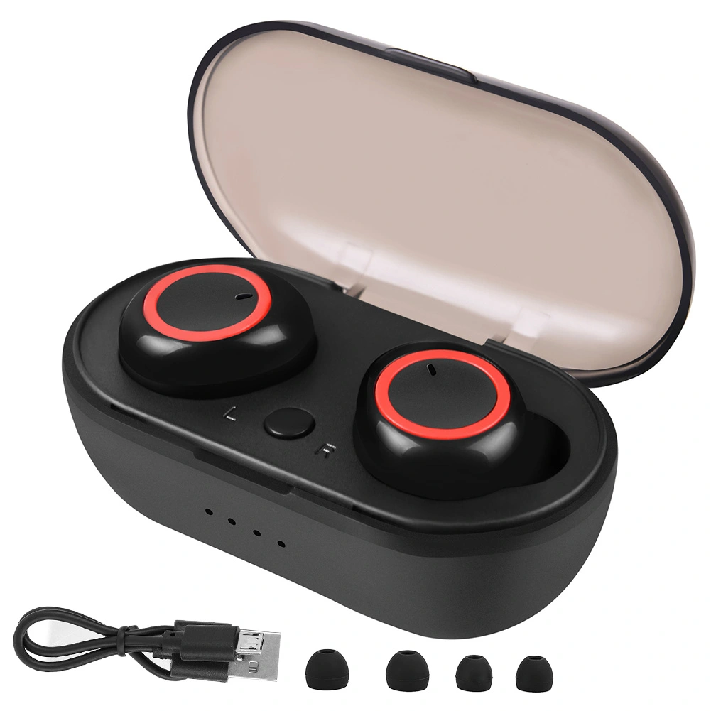 TWS Mini Bluetooth Wireless Headphone Magnetic Charging Binaural Call Sports EarphoneBlack