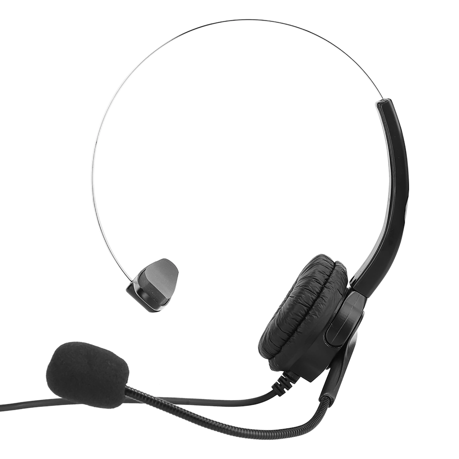 Call Center Headset with Microphone Hands-free Noise Cancelling Monaural Earpiece with 3.5mm Interface for Desk Telephone