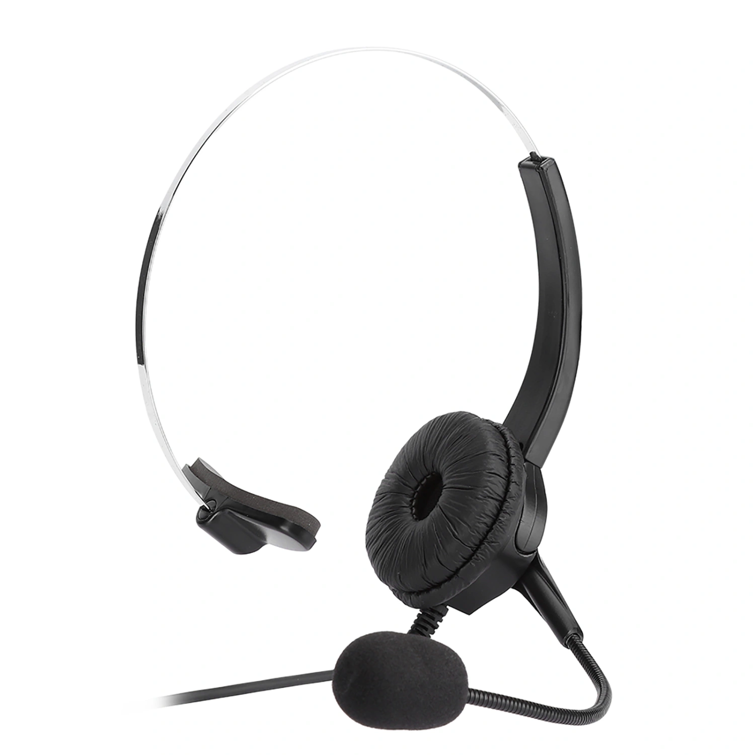 Call Center Headset with Microphone Hands-free Noise Cancelling Monaural Earpiece with 3.5mm Interface for Desk Telephone