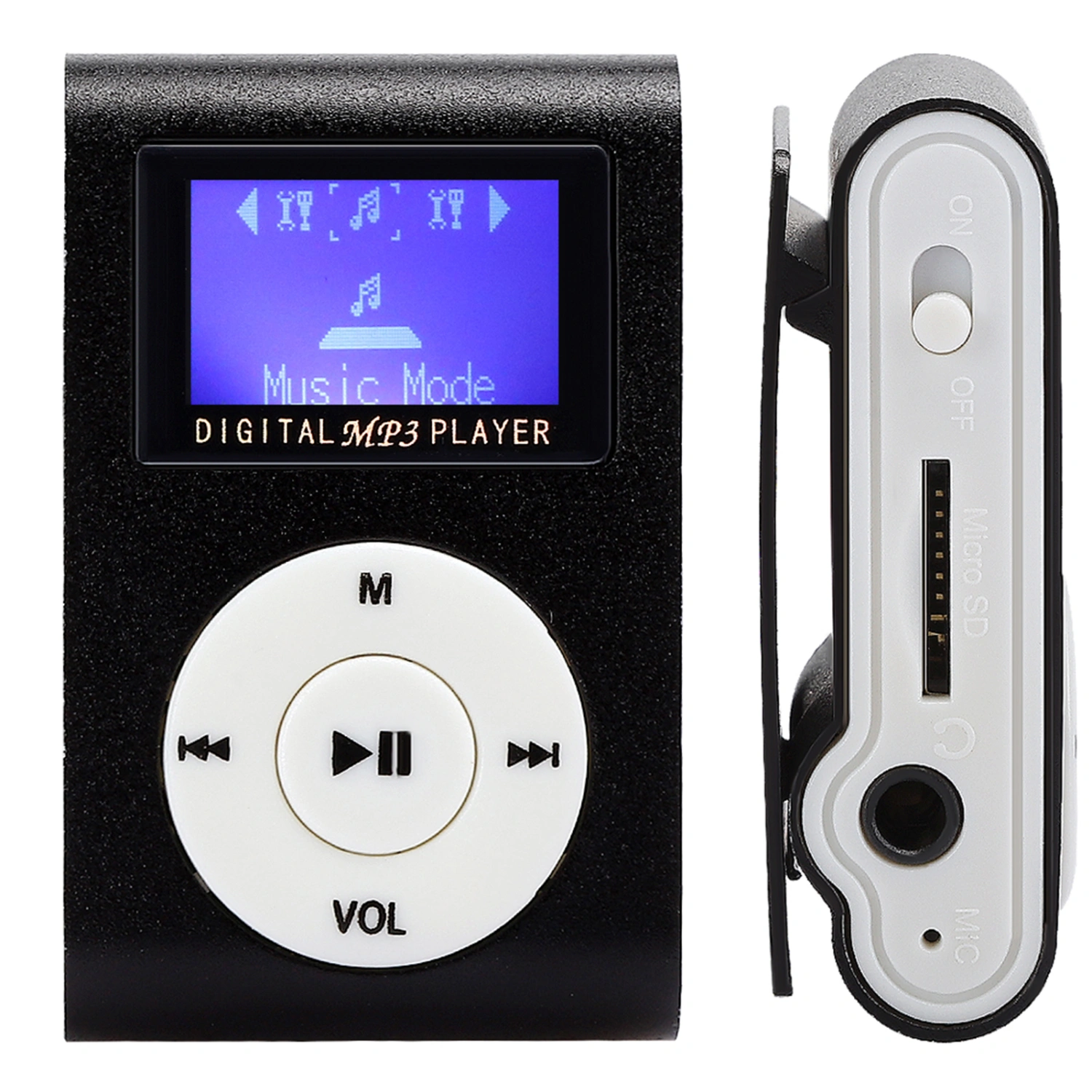 0.8inch LCD Screen Mini Portable MP3 Music Player Metal Mini Clip MP3 Support Memory Card with 3.5mm Earphone