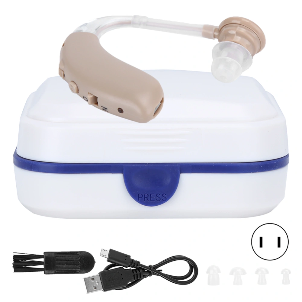 Bluetooth Digital Chargeable Hearing Aid Clear Sound Amplifier for Poor Listening 100‑240VUS Plug Skin Color