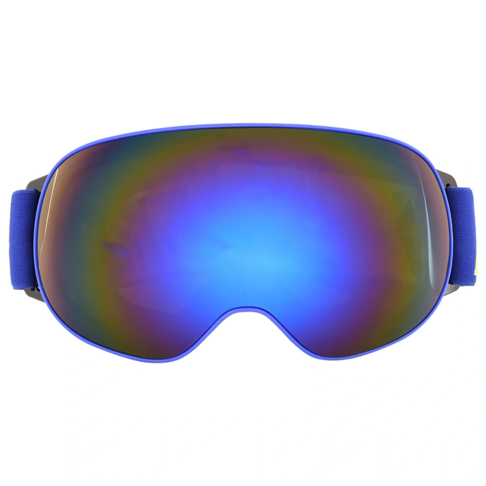 MSD007 Unisex Large Spherical Double Layer Anti Fog Breathable Outdoor Skiing Sports Goggles Glasses(Blue Frame )