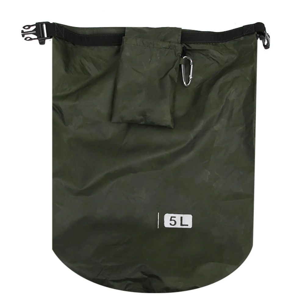 PVC Outdoor Foldable Waterproof Barrel Dry Bag Storage Carrying Bags Camping Hiking BeachMilitary Green