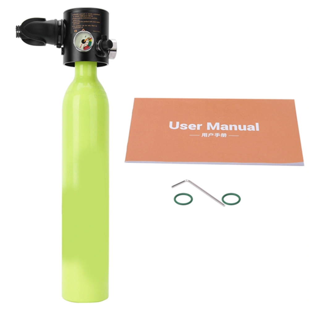 S307 0.5L Scuba Oxygen Cylinder Diving Air Tank Diving Respirator with Gauge Snorkeling Breathing EquipmentS307 green