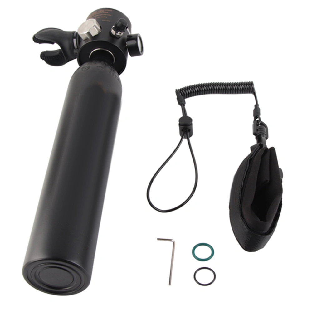 S307 0.5L Scuba Oxygen Cylinder Diving Air Tank Diving Respirator with Gauge Snorkeling Breathing EquipmentS307 black