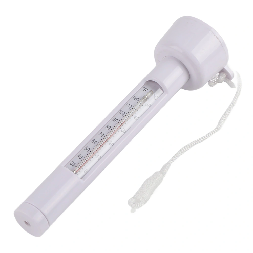 Portable PP Thermometer with Lanyard for Swimming Pool Bath Fish Pond 0-50℃ 30-120℉ Rangewhite