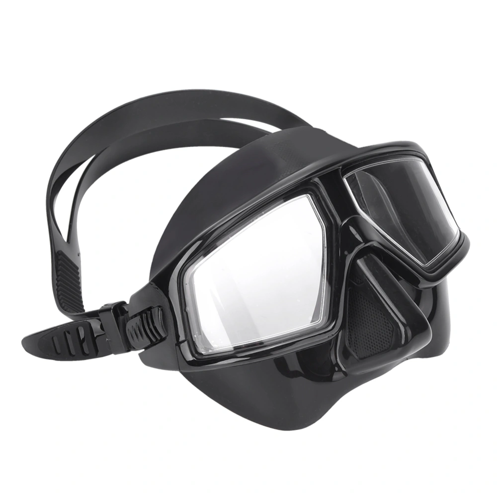 Professional Free Diving Anti Fog Large View Low Volume Dive Mask Goggles for Adults Men Women(black )