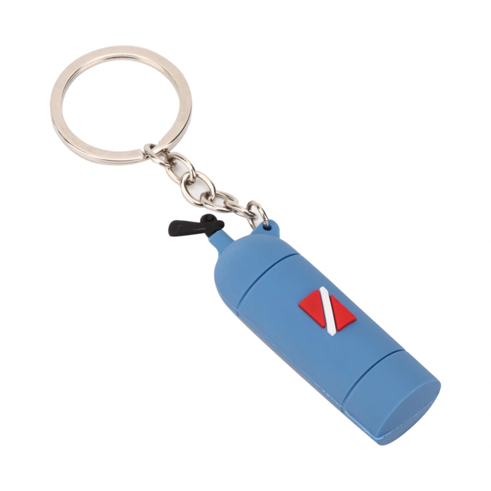 PVC Mini Keyring Diving Theme Key Ring Unique Air Cylinder Shape Keychain GiftBlue