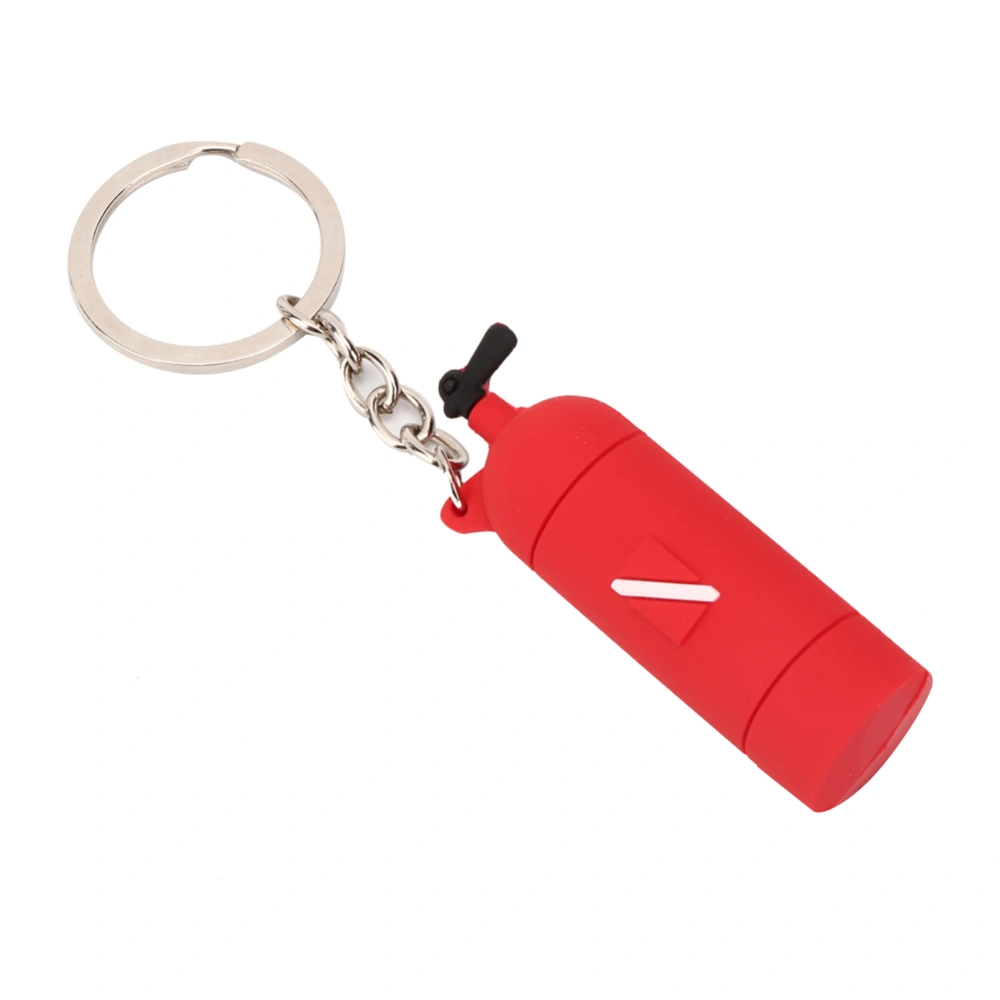 PVC Mini Keyring Diving Theme Key Ring Unique Air Cylinder Shape Keychain GiftRed