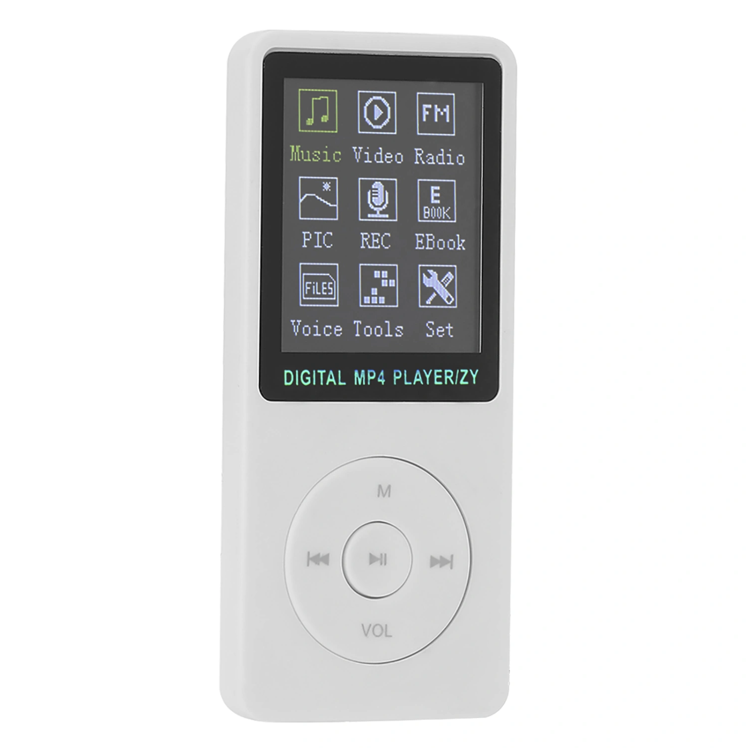 ZY-418 Portable Ultrathin 1.8 Inch Color Screen Sports MP3 Music Player Mini Plug Card Video MP4White