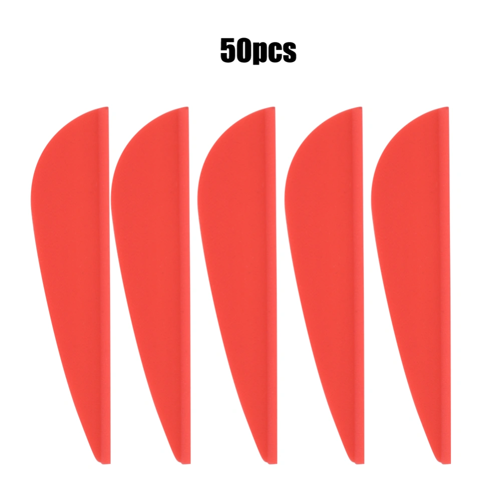 50PCS 1.75 Inch Rubber Universal Arrow Feather Archery Hunting Bow Equipment DIY Tool AccessoryRed