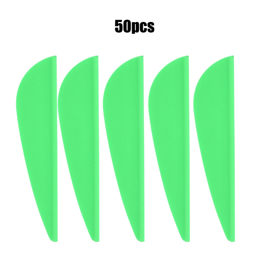 50PCS 1.75 Inch Rubber Universal Arrow Feather Archery Hunting Bow Equipment DIY Tool AccessoryGreen