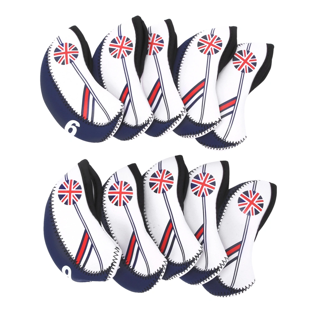 10PCS Cloth Portable Golf Club Headcover Practical Putter Head Cover Sports Entertainment AccessoryDark Blue