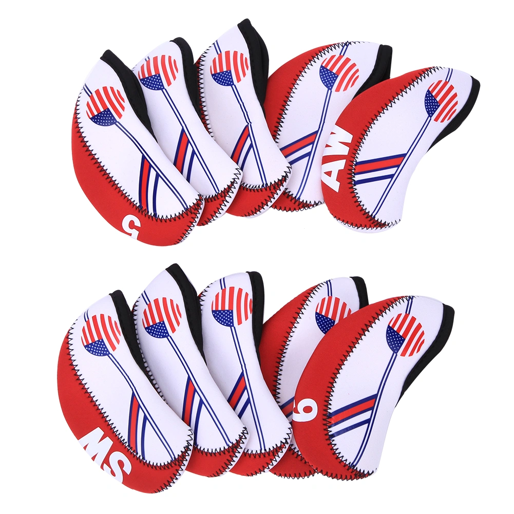 10PCS Cloth Portable Golf Club Headcover Practical Putter Head Cover Sports Entertainment AccessoryRed