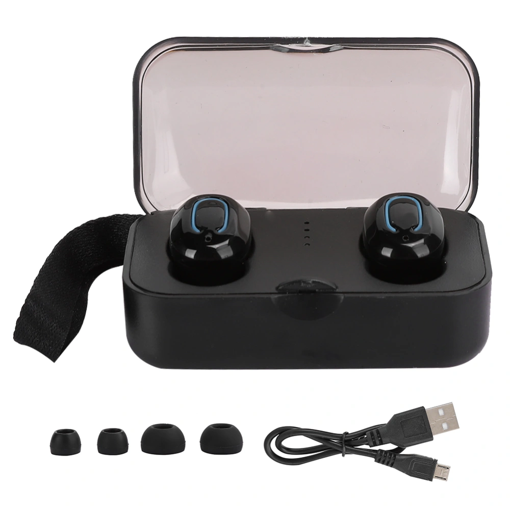 TI8S Wireless Bluetooth Earphones Portable Mini Sports Headsets with Charging BoxBlack