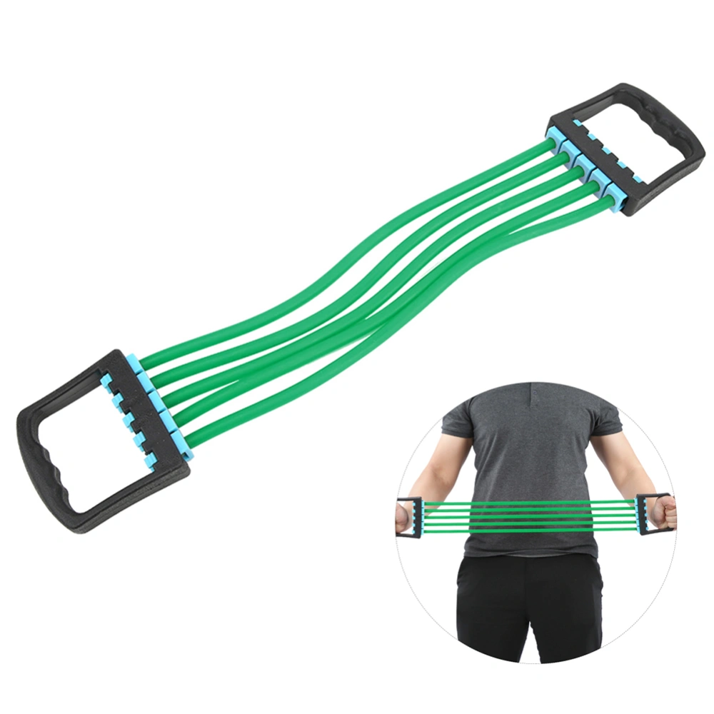 Multifunction Rubber Removable Yoga Chest Expander Developer with 5 Pull Ropes Fitness Equipmentgreen