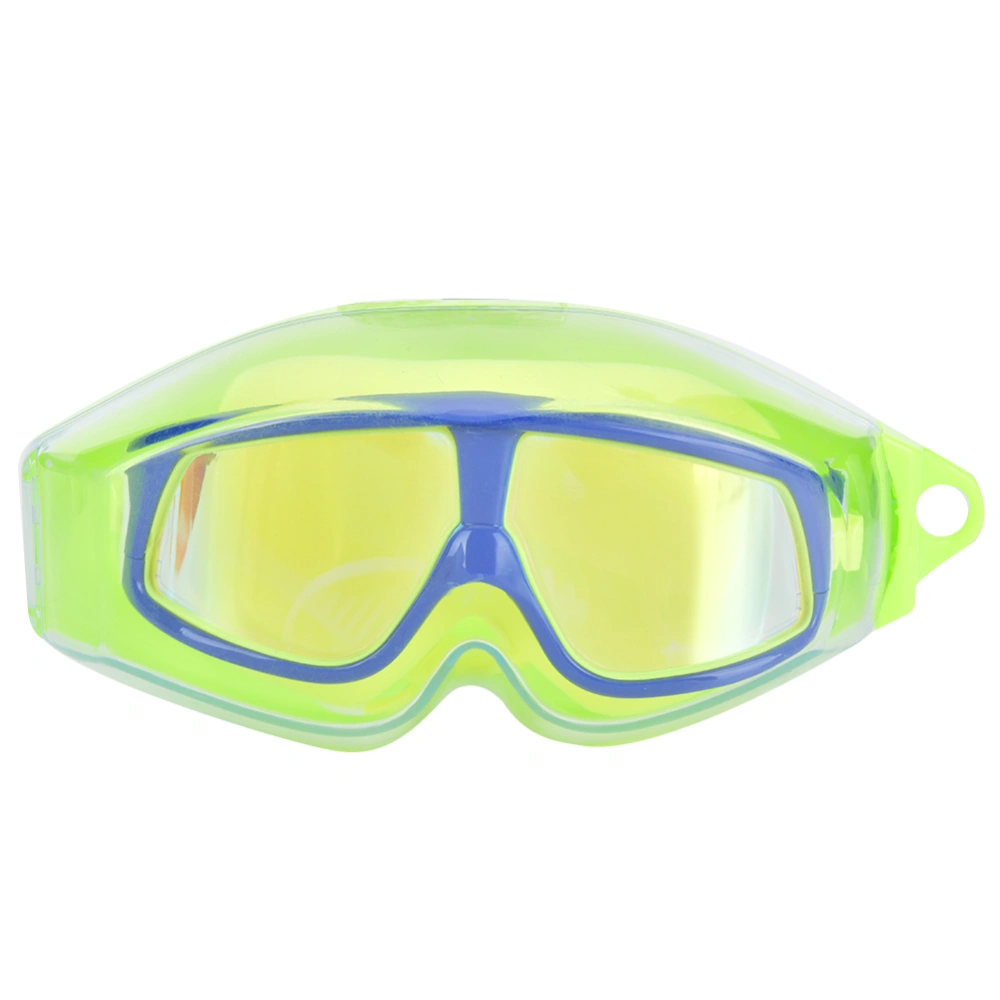 High Definition Waterproof Antifog Large Frame Electroplate Children Swimming Goggles Swim GearDark blue green