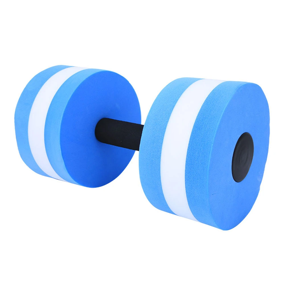 Eco Friendly Roundness Foam Water Floating Dumbbell Fitness Equipment(blue white )