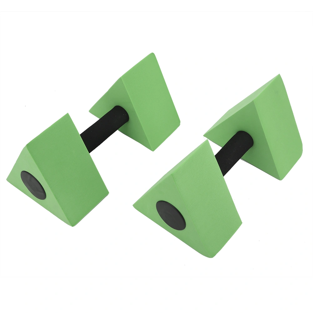 2PCS Triangle Dumbbell EVA Water Weight Barbell Children Swimming Fitness EquipmentGreen