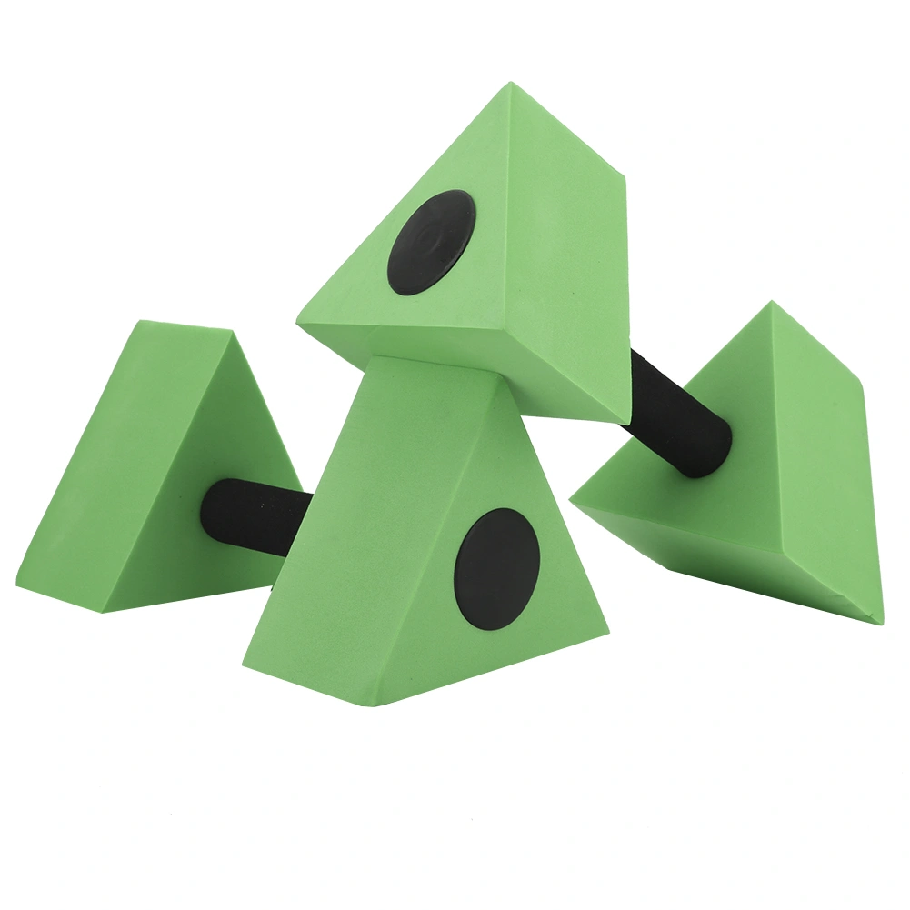 2PCS Triangle Dumbbell EVA Water Weight Barbell Children Swimming Fitness EquipmentGreen